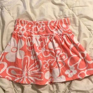 Girls pink flower patterned skort